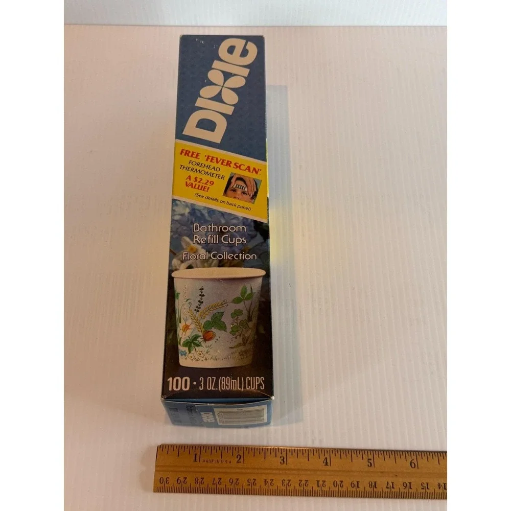 Vtg 80s Dixie Cups 3 oz. Floral Colllection 100 Count‎ Sealed Box Bathroom NOS